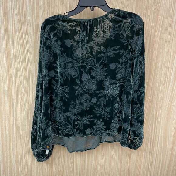 Johnny Was green velour top size small - Picture 5 of 5